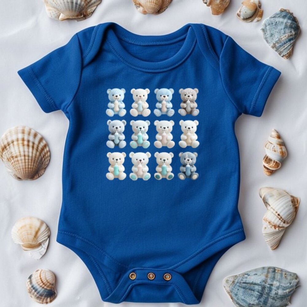 Cute Teddy Bear Infant Bodysuit, Adorable Baby Romper, Animal Lover Newborn Outf